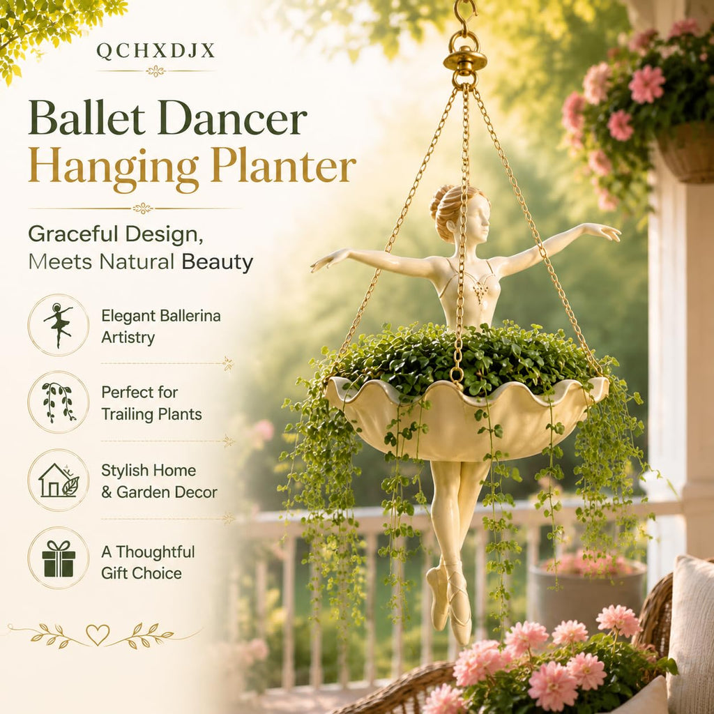 Trailing plant dancer planter for balcony decor