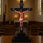 ✝️ Jesus Crucifix Statue – Hand-Painted Resin Christian Home Decor