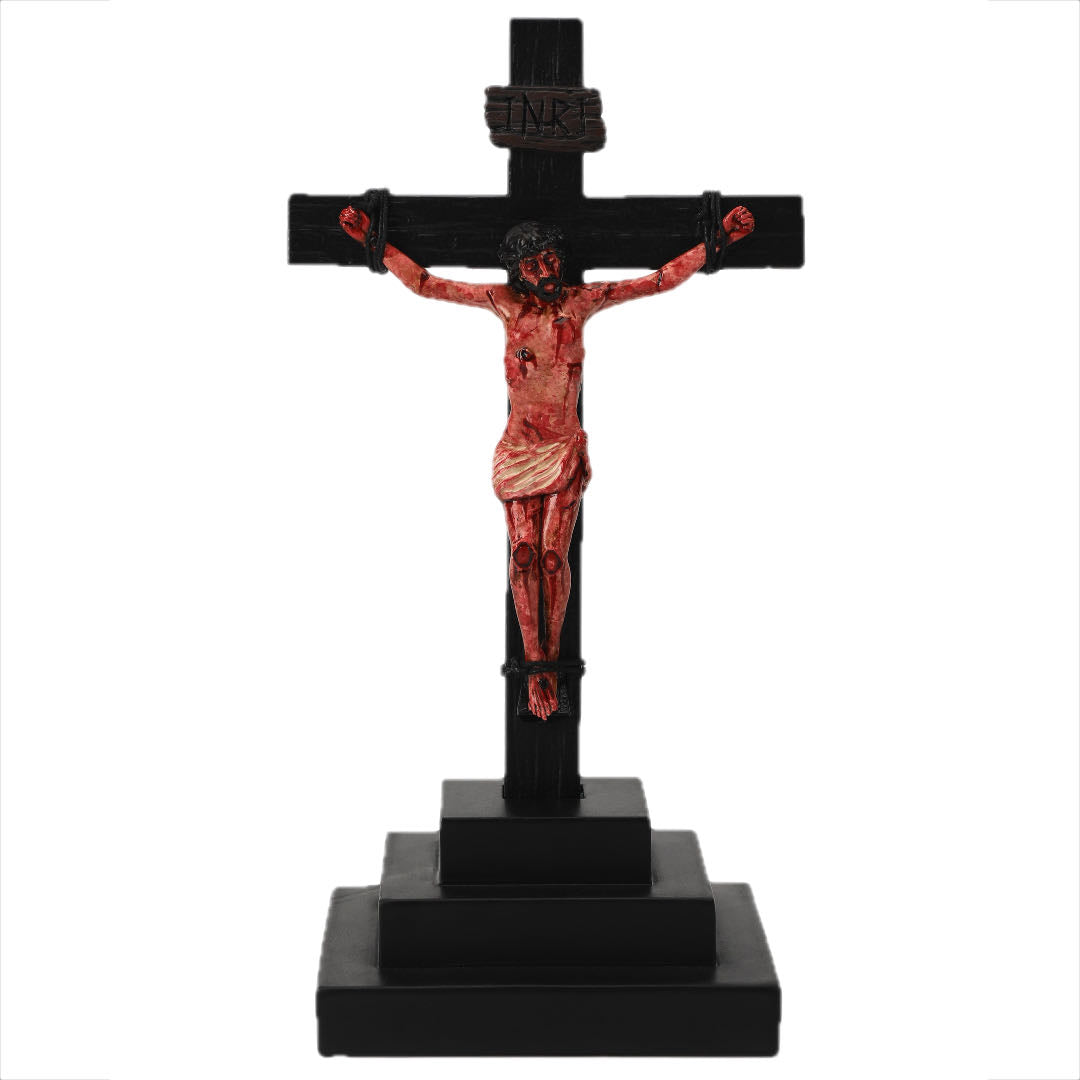 ✝️ Jesus Crucifix Statue – Hand-Painted Resin Christian Home Decor