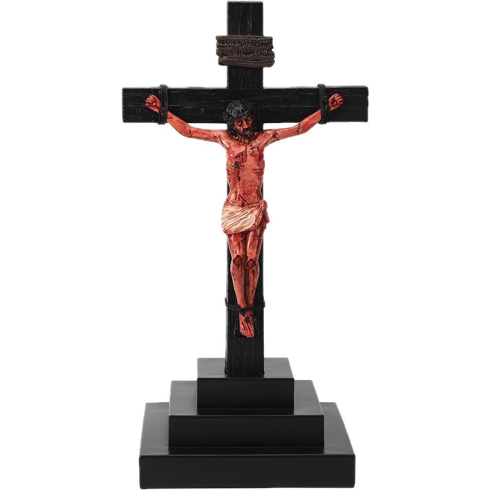 ✝️ Jesus Crucifix Statue – Hand-Painted Resin Christian Home Decor