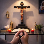 ✝️ Jesus Crucifix Statue – Hand-Painted Resin Christian Home Decor