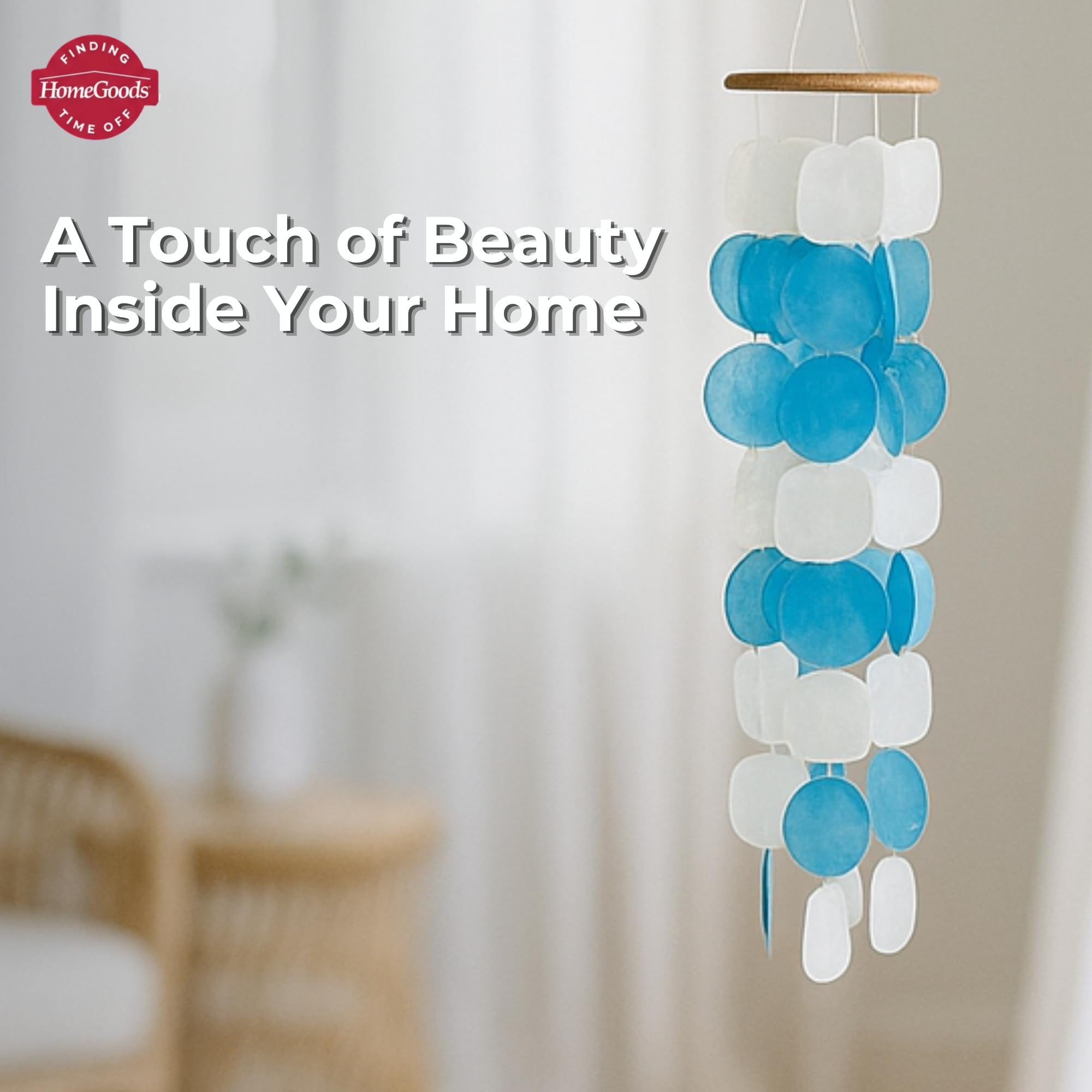✨ Artisan Hand-Finished Turquoise Shell | Capiz Shell Wind Chime