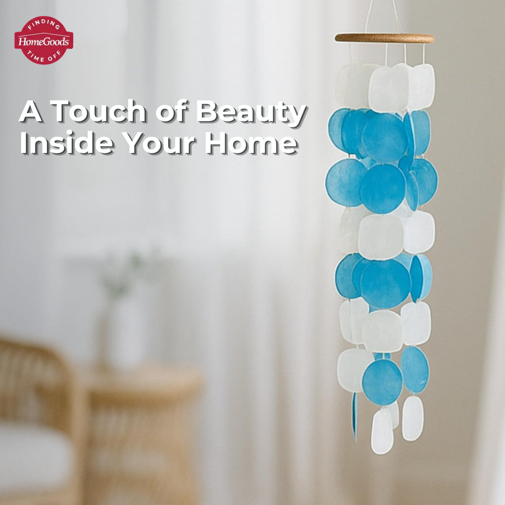 ✨ Artisan Hand-Finished Turquoise Shell | Capiz Shell Wind Chime