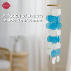 ✨ Artisan Hand-Finished Turquoise Shell | Capiz Shell Wind Chime