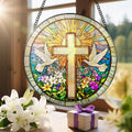 The Artisan “Faith & Wildflowers” Stained Glass Suncatcher ✝️🕊️