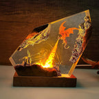 Epoxy Fire Dragon Resin Lamp