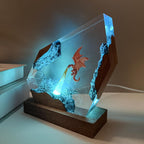 Epoxy Fire Dragon Resin Lamp