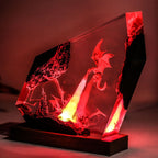 Epoxy Fire Dragon Resin Lamp