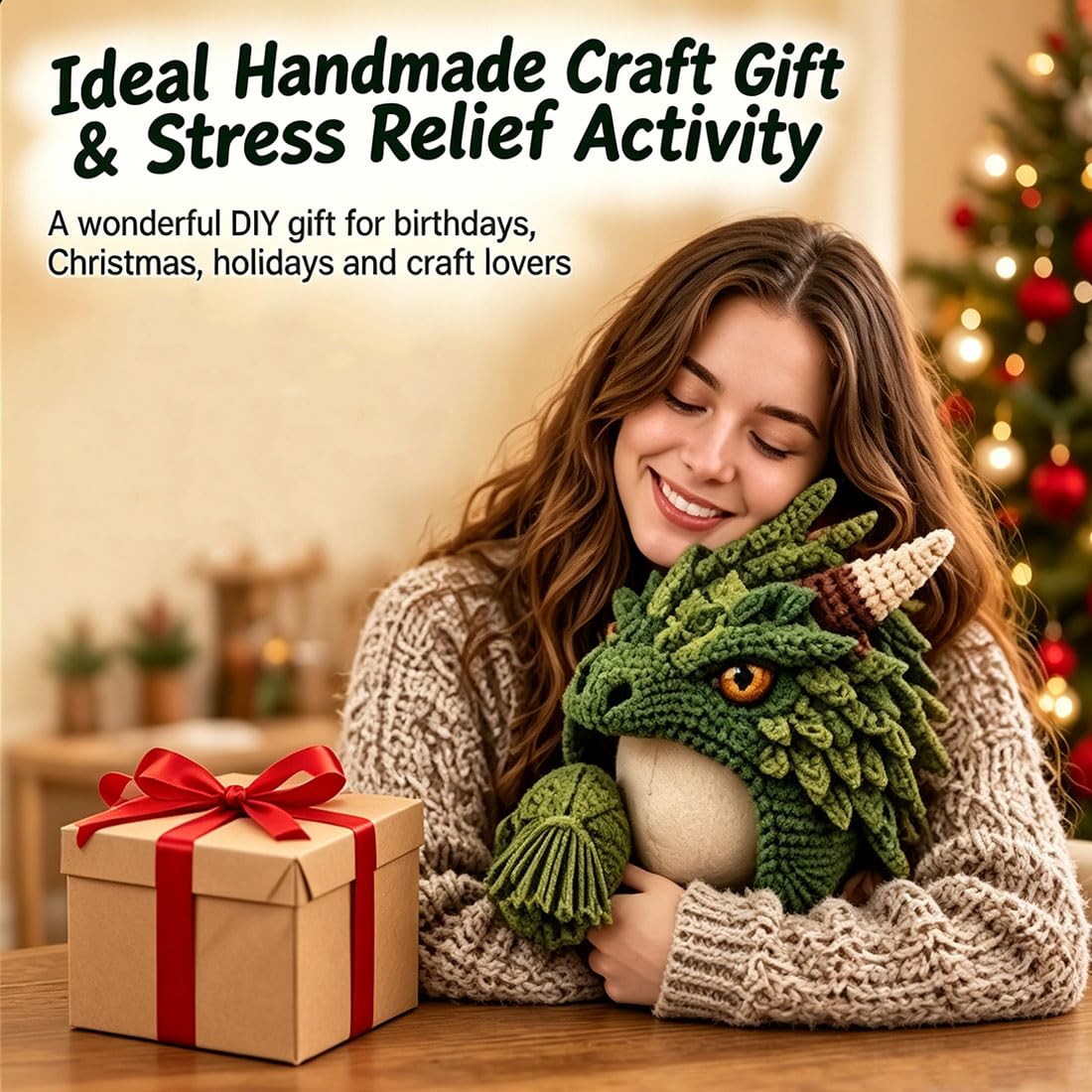 DIY crochet hood hat kit package and supplies