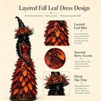 Golden Harvest witch figurine styled on Halloween tabletop display