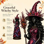 Enchanted witch figurine detail for cozy autumn decor