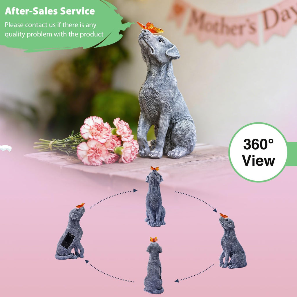 The Enchanted “Solar Pup & Butterfly” Garden Sculpture🐶