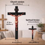✝️ Jesus Crucifix Statue – Hand-Painted Resin Christian Home Decor