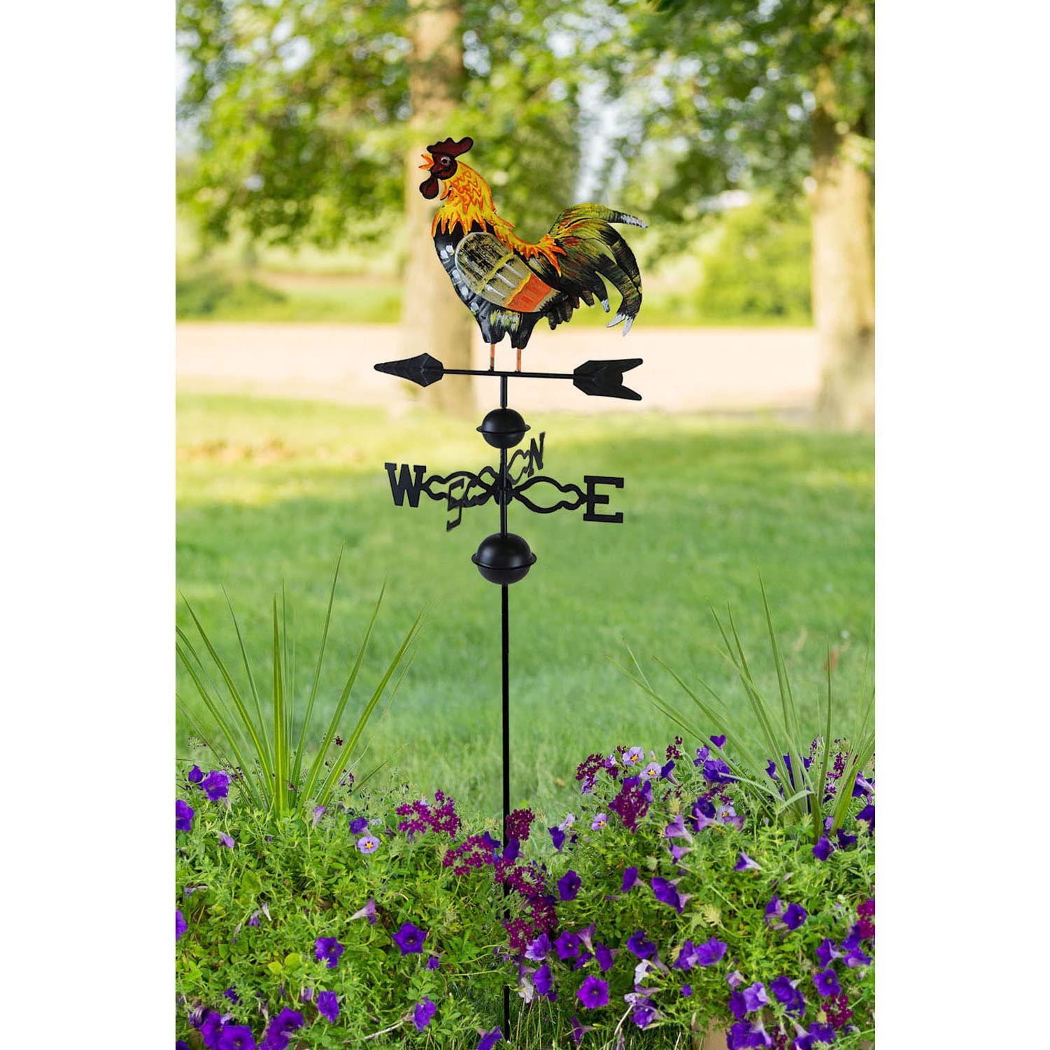Westcharm 48 in. Crowing Metal Rooster Weathervane