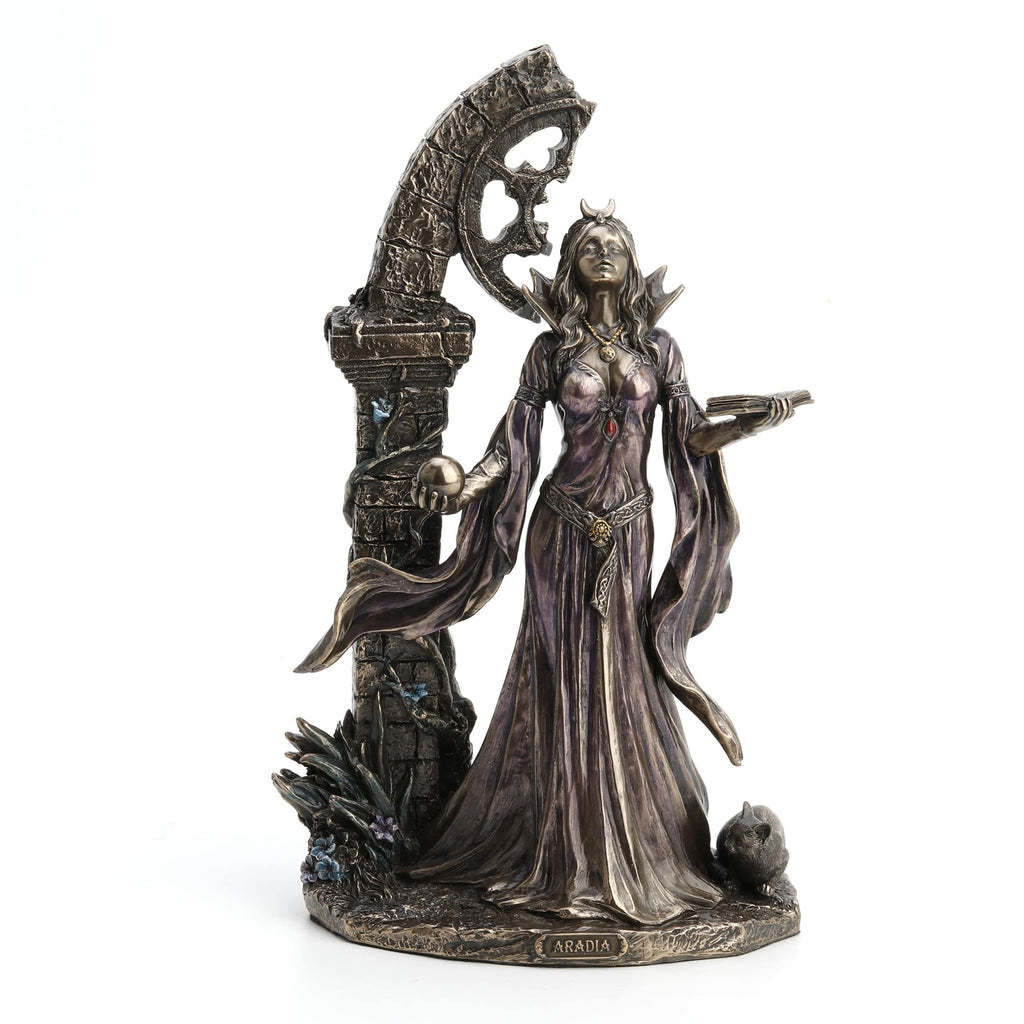 Mystical witch tabletop statue for cozy indoor decor
