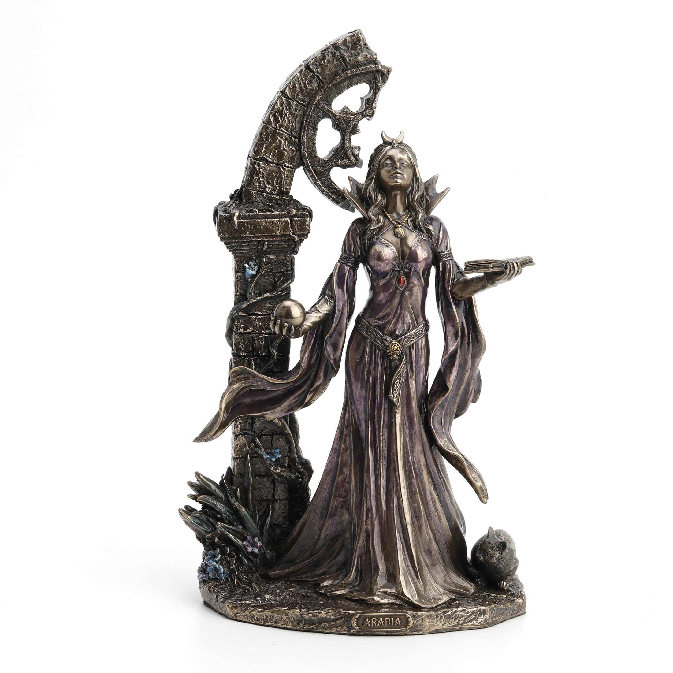 Mystical witch tabletop statue for cozy indoor decor