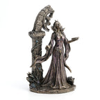 Gothic antique bronze tabletop statue multi angle view