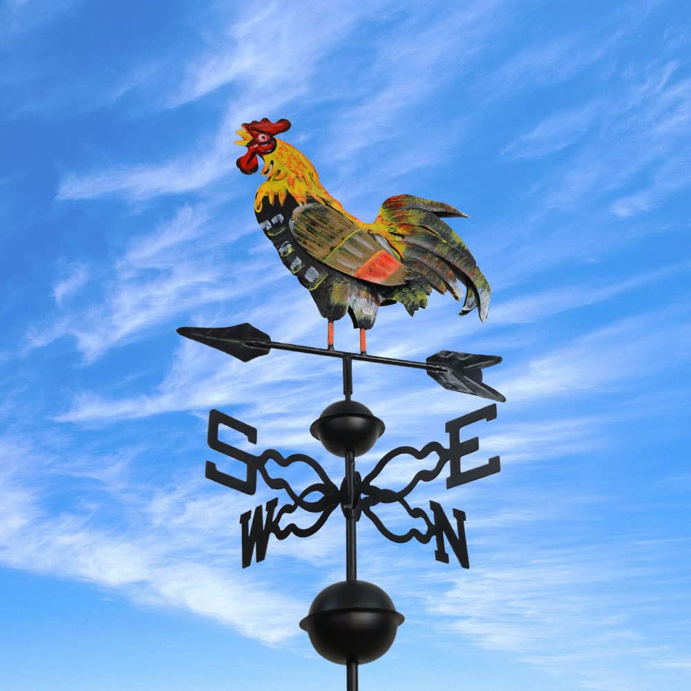 Westcharm 48 in. Crowing Metal Rooster Weathervane