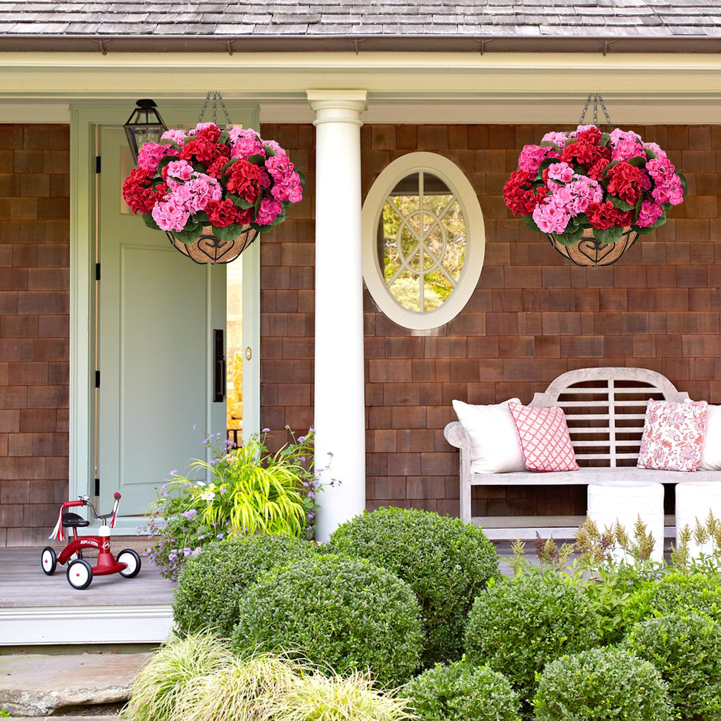 Lush Spring Bougainvillea Hanging Basket with Natural Coco Liner (UV-Protected)