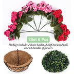 Lush Spring Bougainvillea Hanging Basket with Natural Coco Liner (UV-Protected)