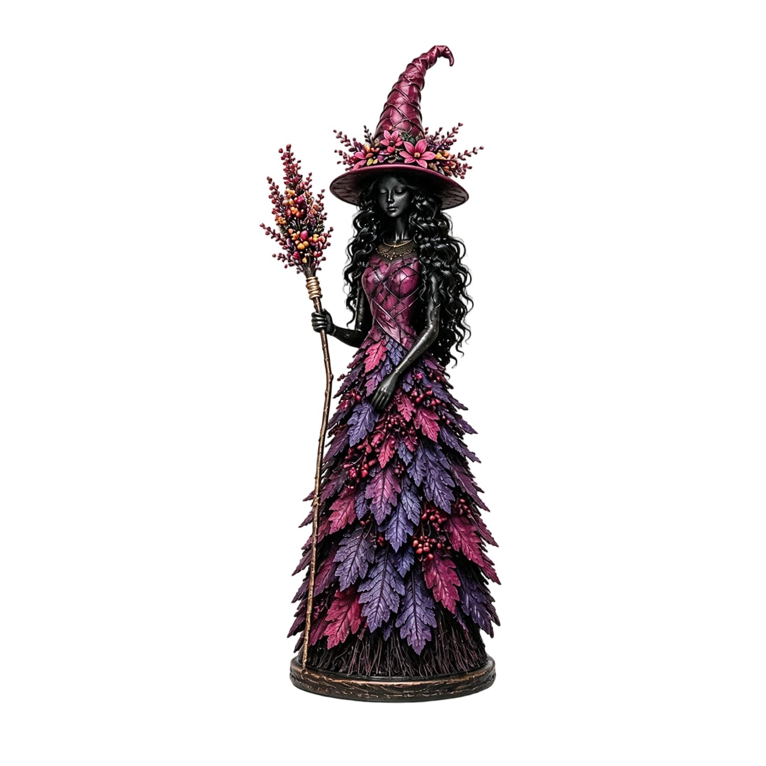 Midnight Bloom enchanted witch figurine for Halloween tabletop decor