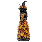 Golden Harvest enchanted witch figurine for autumn shelf decor