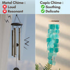 ✨ Artisan Hand-Finished Turquoise Shell | Capiz Shell Wind Chime