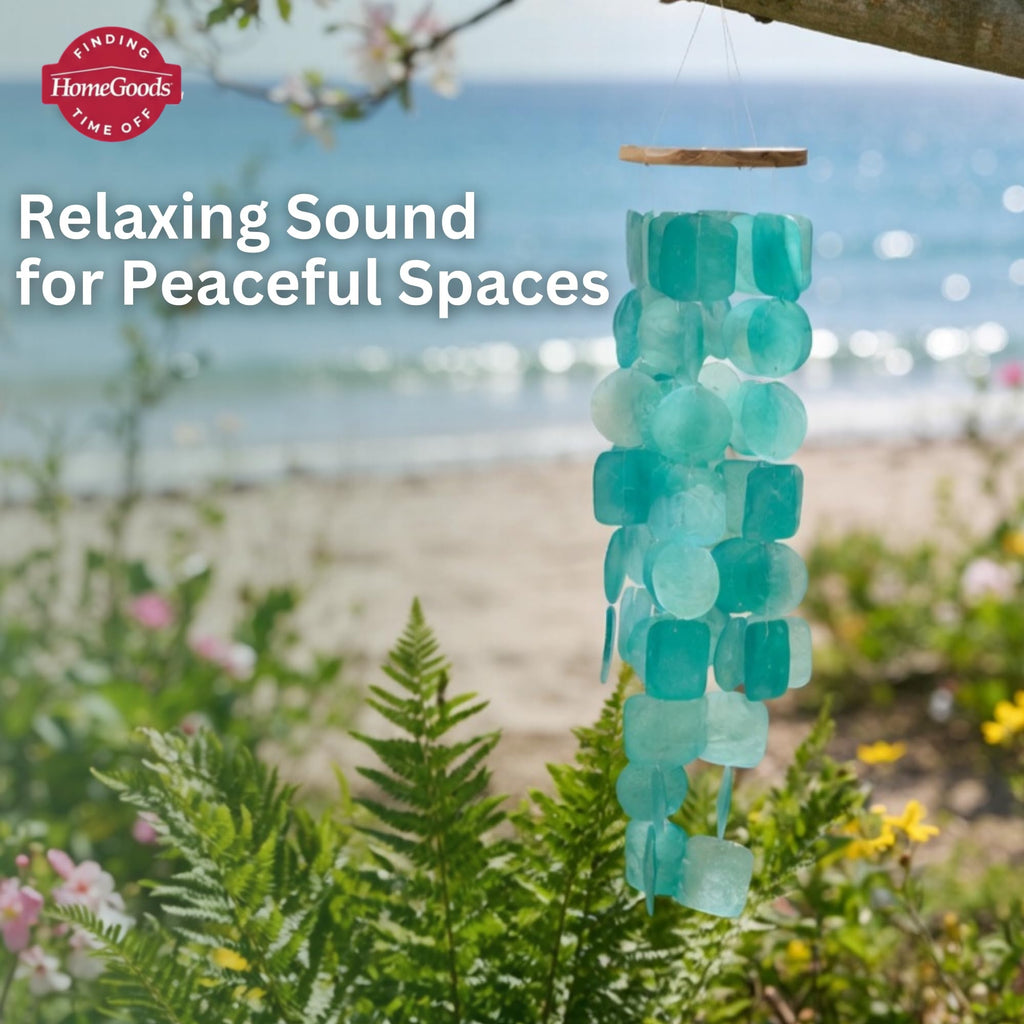 ✨ Artisan Hand-Finished Turquoise Shell | Capiz Shell Wind Chime
